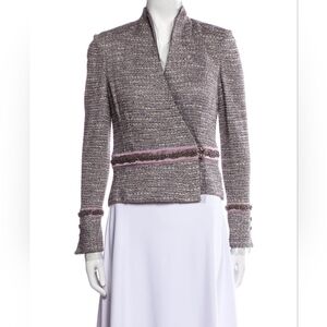 Elegant St. John Evening Tweed Embellished Jacket